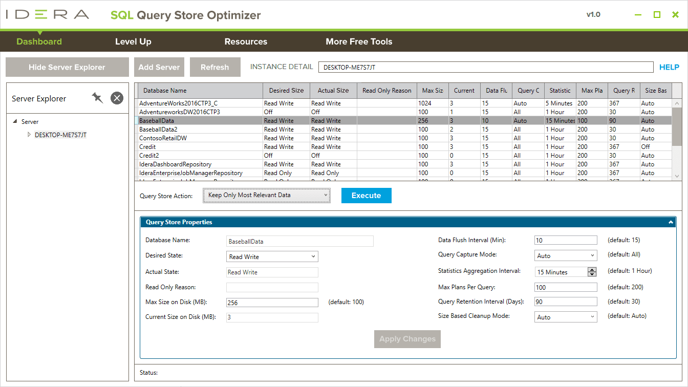 SQL Query Store Optimizer