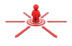  Figure standing on a target with arrows pointing in different direction