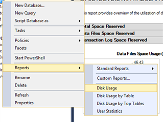 Reports menu
