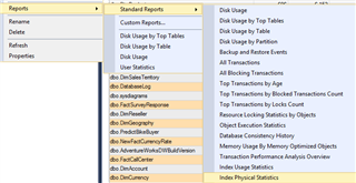Index Physical Statistics menu