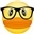 duck in spects smiling