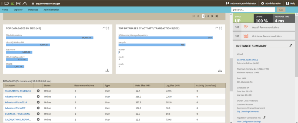 master network discovery: sql inventory manager... SQL Inventory Manager | IDERA