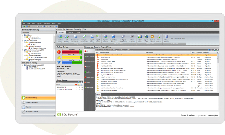 sql check dashboard