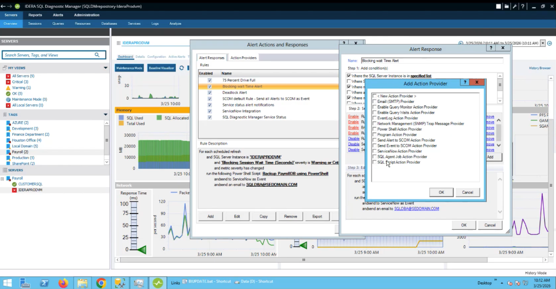 SQL DM Console SET ALERT ACTIONS 3
