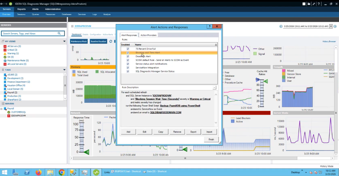 SQL DM console SET ALERTS